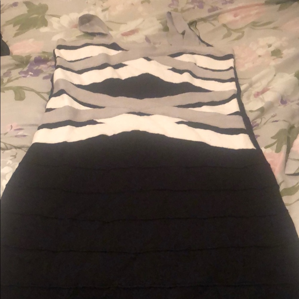 Black with white and gray stripes